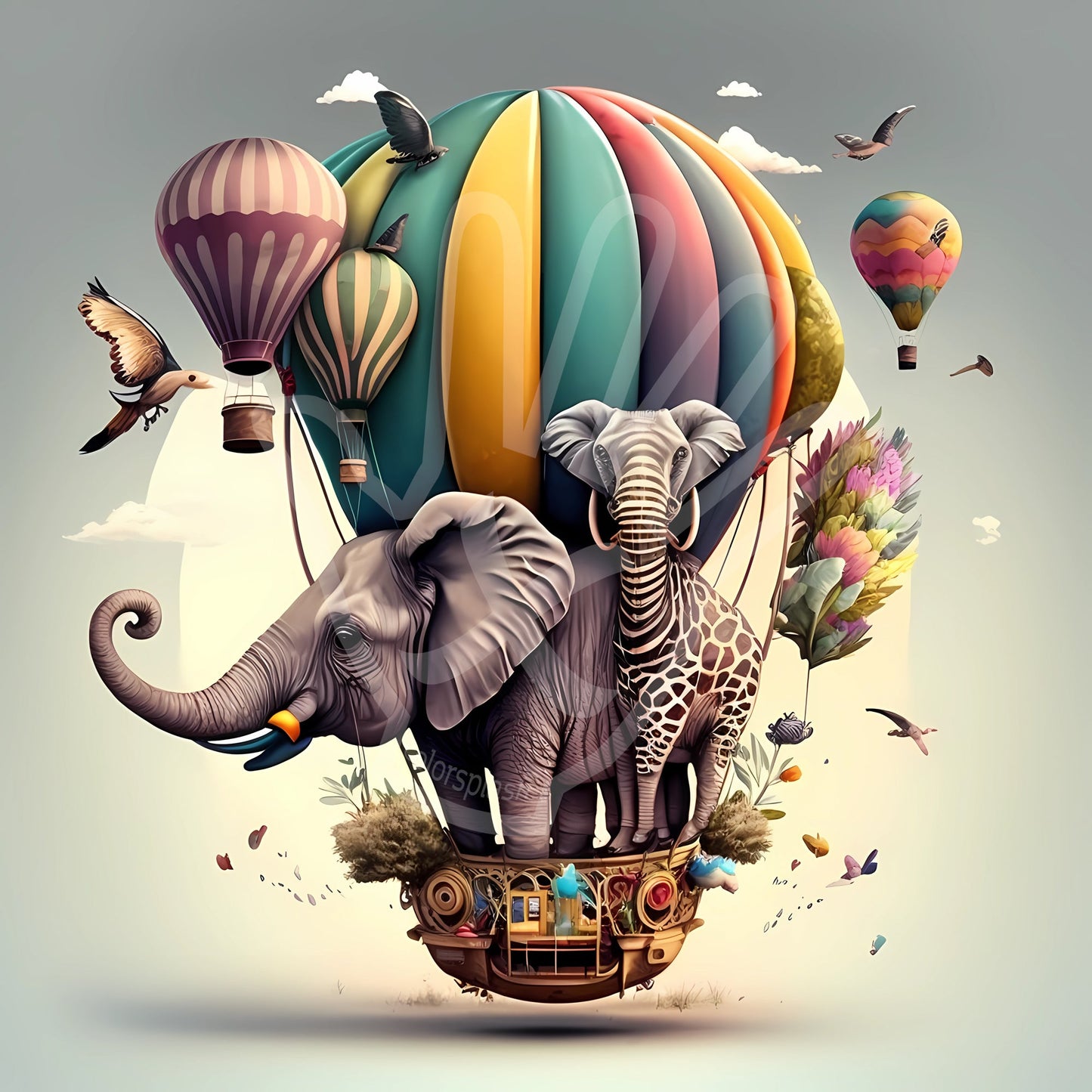 Fantasidyr i Farverig luftballon 🎈🌈